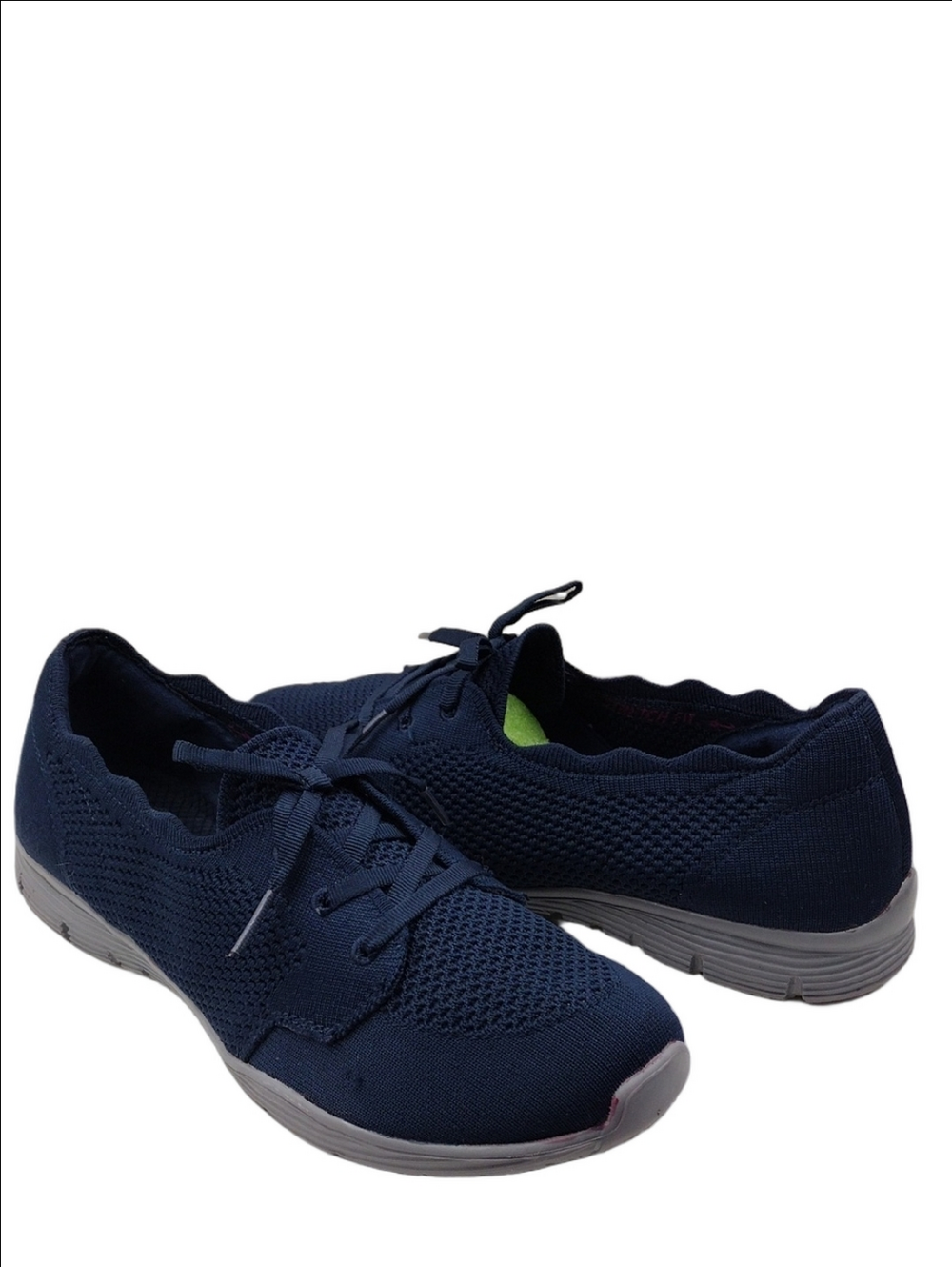 Skechers Seager Air-Cooled Memory Foam Navy Stretch Fit Knit Wedge Heel Shoe